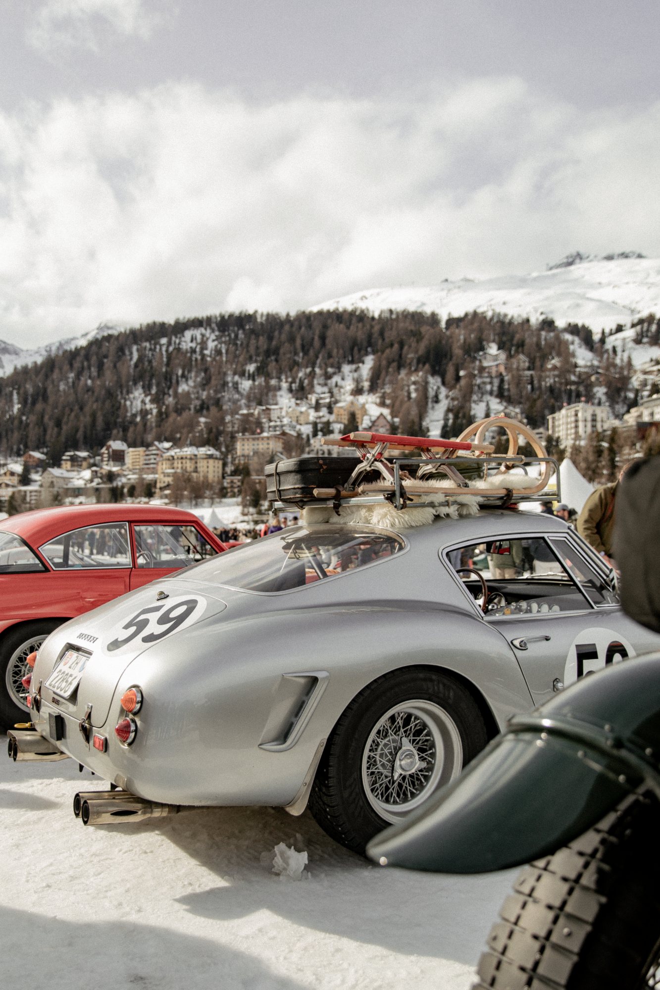 Porsche 356 on the frozen lake — automotive photography by Jon Filin, The Ice, Saint-Moritz